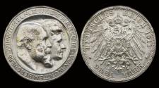 World Coins - Germany Württemberg Wilhelm II 3 mark 1911F