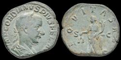 Ancient Coins - Gordian III AE sestertius Aequitas standing front
