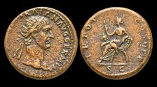 Ancient Coins - Trajan AE dupondius Abundantia seated left on chair