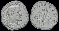 Ancient Coins - Maximinus I Thrax AE sestertius Maximinus standing left