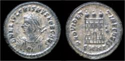 Ancient Coins - Crispus silvered follis campgate
