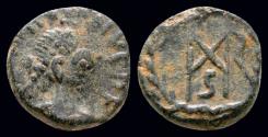 Ancient Coins - Marcian AE nummus monogram in wreath