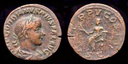 Ancient Coins - Gordian III sestertius Apollo seated left