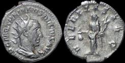 Ancient Coins - Trajan Decius AR antoninianus Uberitas standing left