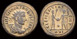Ancient Coins - Probus billon antoninianus emperor receiving  globe from Jupiter