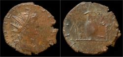 Ancient Coins - Tetricus II billon antoninianus pontificial implements