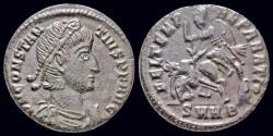 Ancient Coins - Constantius II AE maiorina soldier spearing falling horseman
