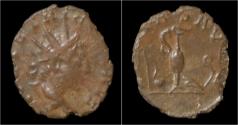 Ancient Coins - Tetricus II billon antoninianus pontificate implements