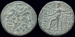 Ancient Coins - Syria Seleucis and Pieria Antioch AE24 Zeus Nikephoros seated left