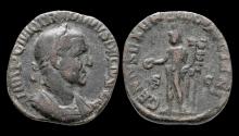 Ancient Coins - Trajan Decius AE orichalcum sestertius Genius standing front