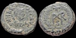 Ancient Coins - Marcian AE nummus monogram in wreath