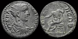 Ancient Coins - Phrygia Akmoneia Gordian III AE23 Zeus seated left