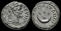 Ancient Coins - Moesia Inferior Nicopolisad Istrum Septimius Severus assarion crescent and stars