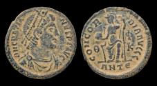 Ancient Coins - Gratian AE follis Concordia seated facing