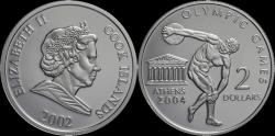 World Coins - Cook Islands 2 dollars 2002- Olympic games 2004 in Athens
