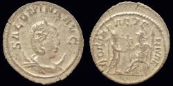Ancient Coins - Salonina billon antoninianus Gallienus receiving Victory from Roma