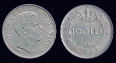 World Coins - Romania Mihai I 100 lei 1943