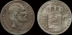 World Coins - Netherlands Willem III 2 1/2 gulden 1854