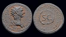 Ancient Coins - Trajan AE As S C in wreath-Rare!
