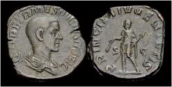 Ancient Coins - Herennius Etruscus, as Caesar AE sestertius Herennius standing facing