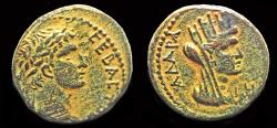 Ancient Coins - Syria Decapolis Gadara Caracalla AE18 head of Tyche right
