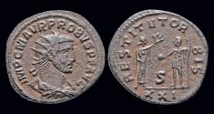 Ancient Coins - Probus AE antoninianus woman presenting wreath