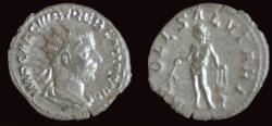 Ancient Coins - Trebonianus Gallus AR antoninianus Apollo Salutaris standing left