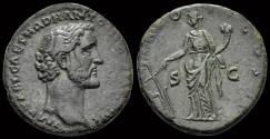 Ancient Coins - Antoninus Pius AE As Fortuna standing facing
