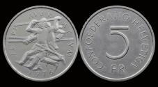 World Coins - Switserland 5 franken 1978- 500 years battle of Murten 1476-UNC
