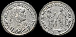 Ancient Coins - Diocletian, as Senior Augustus, AE follis Providentia standing right
