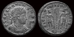 Ancient Coins - Delmatius AE16 two soldiers standing facing