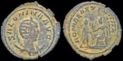 Ancient Coins - Salonina billon antoninianus Gallienus receiving Victory from Roma