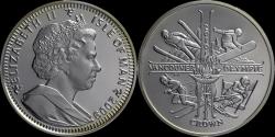 World Coins - Isle of Man 1 crown 2009 Olympic games in Vancouver 2010