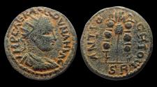 Ancient Coins - Pisidia Antiochia Valerian I AE22 Vexillum flanked by standards
