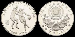 World Coins - South Korea 1000 won 1986- XXIV olympiad Seoul 1988