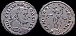 Ancient Coins - Galerius, as Caesar AE follis Genius standing left