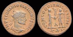 Ancient Coins - Diocletian AE follis Diocletian standing right