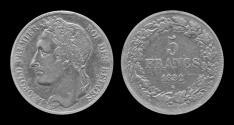 World Coins - Belgium Leopold I 5 frank 1832- pos B