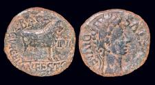 Ancient Coins - Spain Augustus AE As bull standing right