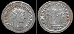 Ancient Coins - Diocletian silvered antoninianus Jupiter standing right.