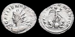 Ancient Coins - Gallienus AR antoninianus Victory standing right on globe