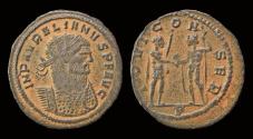 Ancient Coins - Aurelian billon antoninianus Aurelian receiving globe from Jupiter