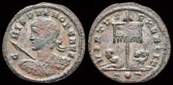 Ancient Coins - Crispus silvered  follis standard and two bound captives