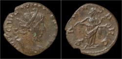 Ancient Coins - Victorinus billon antoninianus Salus standing right.