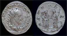 Ancient Coins - Trajan Decius AR antoninianus Pannoniae standing facing
