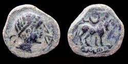 Ancient Coins - Spain Castulo AE semis bull right