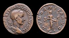 Ancient Coins - Gordian III AE sestertius Abundantia standing right