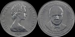 World Coins - Isle of Man 1 crown 1974- 100th anniversary of Winston Churchill