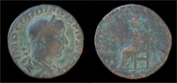 Ancient Coins - Gordian III AE sestertius Apollo seated left