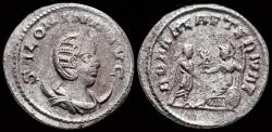 Ancient Coins - Salonina billon antoninianus Gallienus receiving Victory from Roma